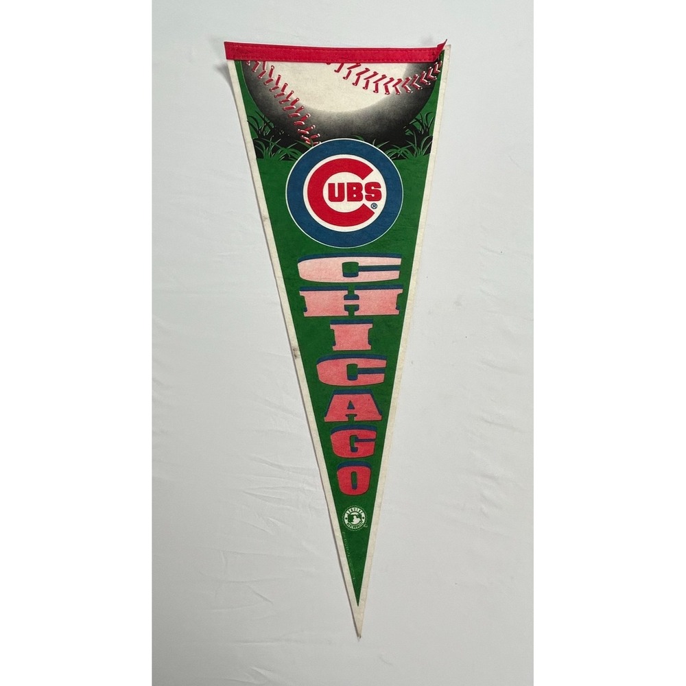 Baseball‎ Pennant Chicago Cubs 12" x 29" MLB 1995 Ivy Wrigley Field Ball Vintage